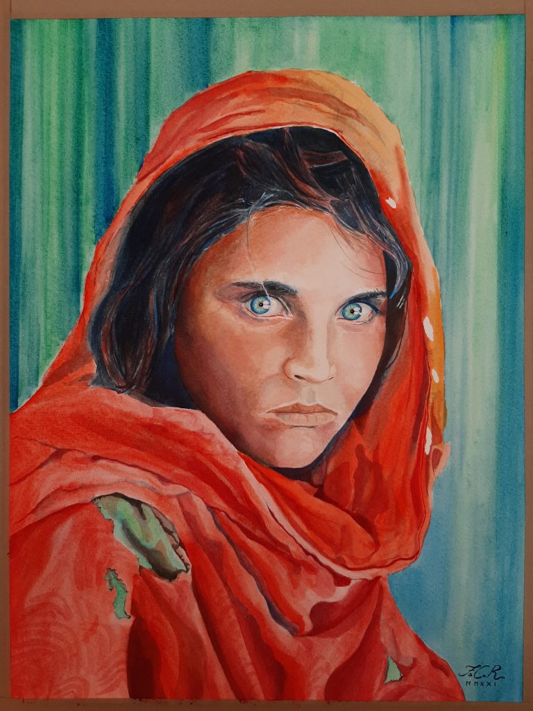 afghan girl painting